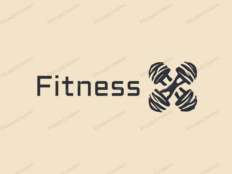 modern design features stylized dumbbells and running figures, combined with a clean background and a harmonious layout.