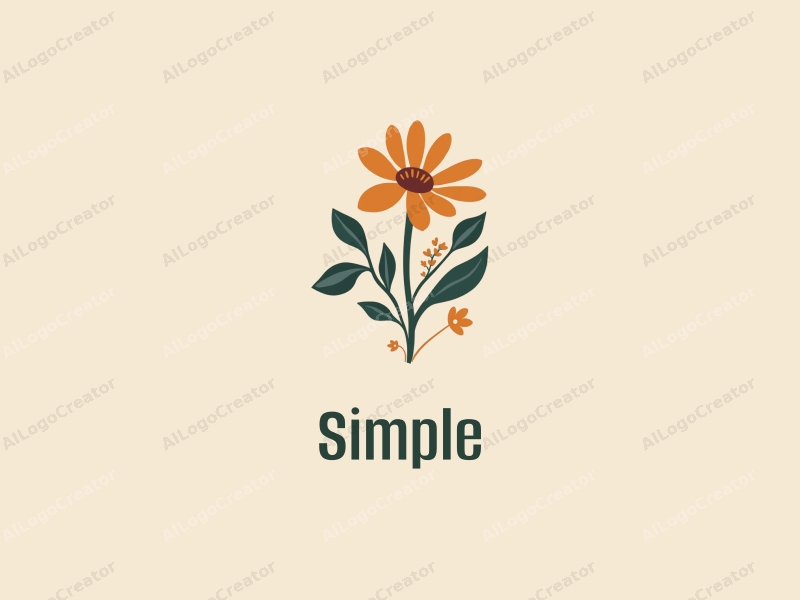 minimalist design features simple flower shapes intertwined with playful child silhouettes, combined with a clean background.