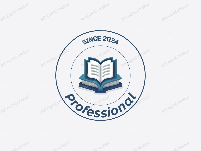 a modern minimalist design featuring stylized books and certificates, incorporating a professional and certified theme with a clean blue and gray color palette.