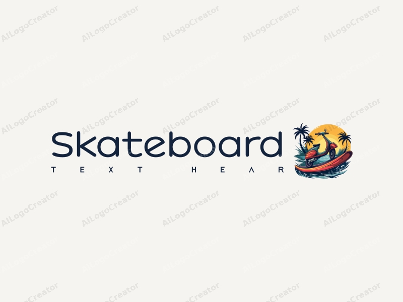 playful design features vibrant skateboards, scooters, and surfboards, combined with a dynamic composition and a clean background.