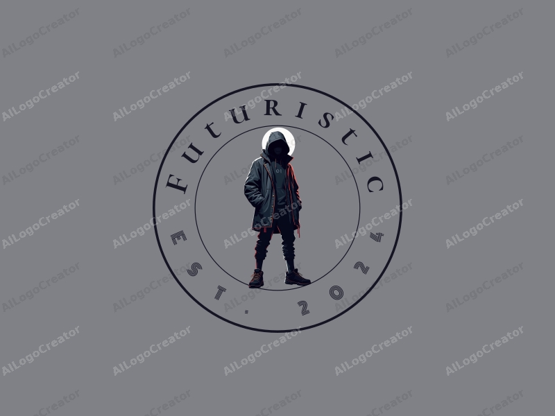 futuristic design features sleek clothing silhouettes, dynamic light and shadow effects, and a cyberpunk aesthetic combined with a clean background.