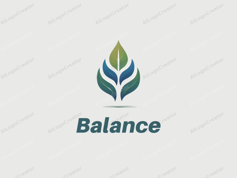 a modern design featuring elements of balance and harmony, incorporating sports and nature motifs, with a clean background and a focus on blue and green colors.