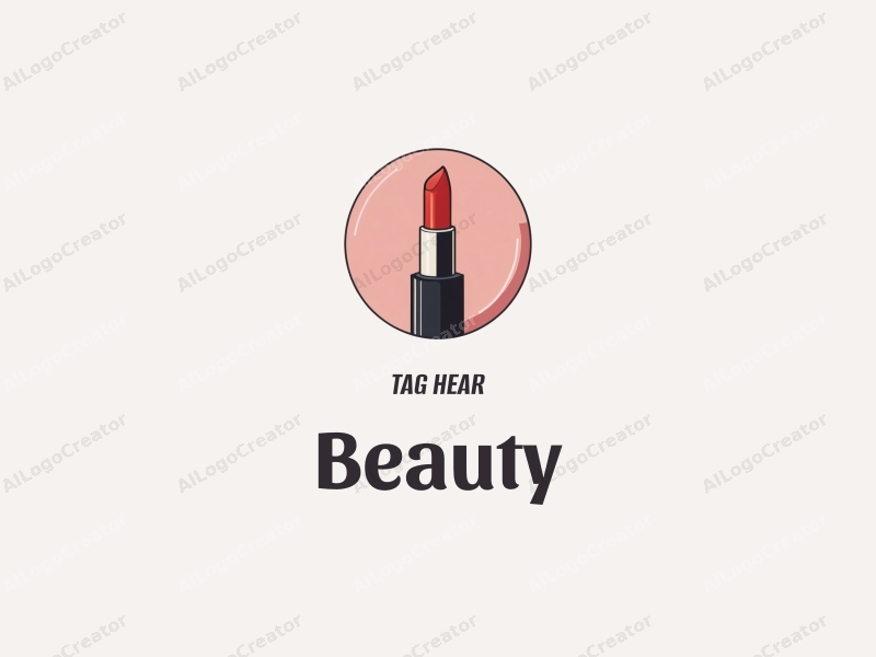 modern design features elegant lipstick and a stylized mirror, combined with a clean background and a focus on beauty and makeup.