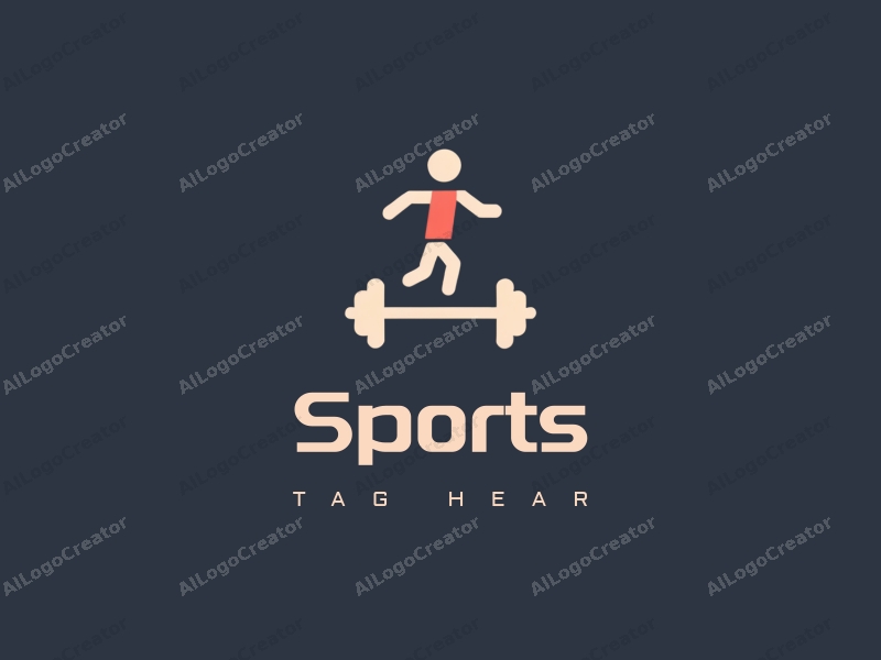 a modern design featuring a stylized runner silhouette and a pair of dumbbells, combined with a clean background and a harmonious layout.