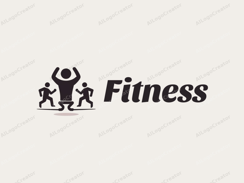 modern design features stylized dumbbells and running figures, combined with a clean background and a harmonious layout.