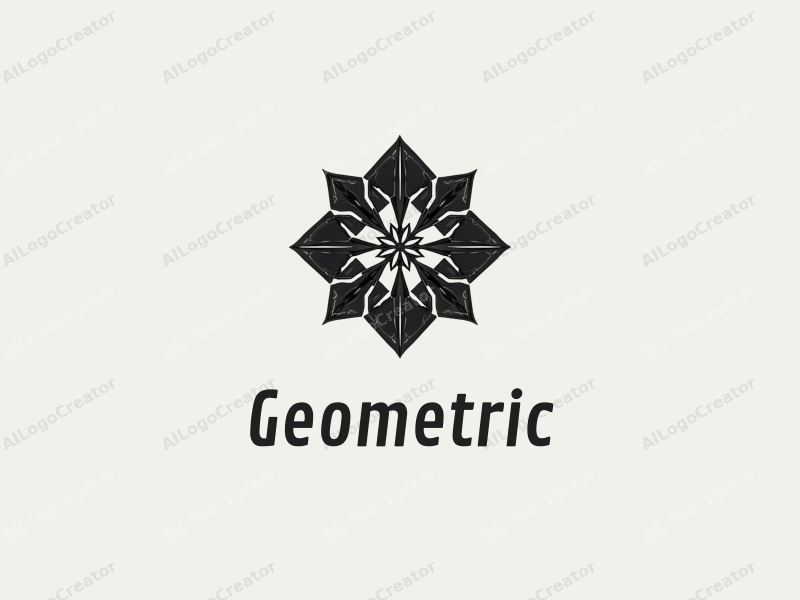 geometric design features a combination of square and circular shapes, incorporating leather texture and AZ elements, with a clean black and white color scheme.