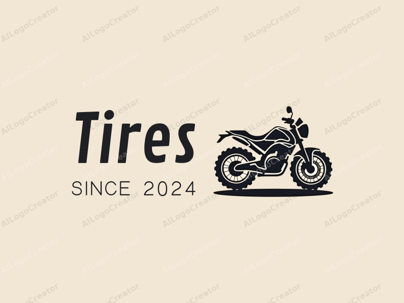 a modern design featuring a stylized tire, a sleek motorcycle silhouette, and a camera integrated into the composition, combined with a clean background.