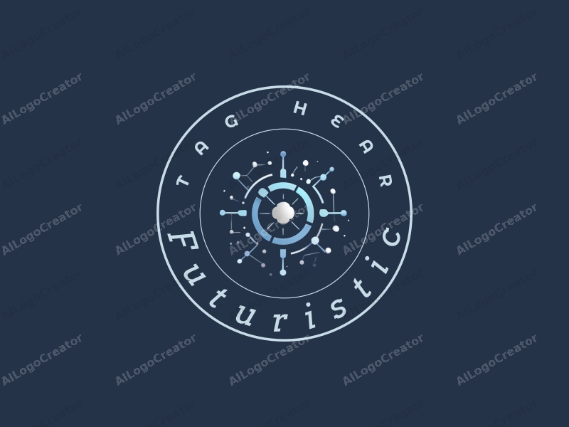 a modern design featuring abstract representations of data and network connections, incorporating futuristic elements with a clean background in silver and blue tones.