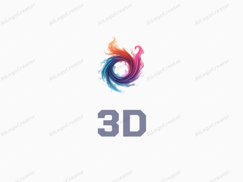 a modern design featuring 3D dynamic elements, colorful smoke and smoke rings, combined with a clean background.