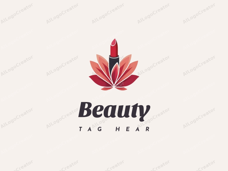 modern design features elegant petals, a stylized lipstick, and a beauty theme combined with a clean background.