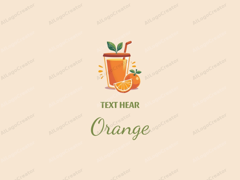 playful design features a vibrant orange, a stylized juice cup, and a cheerful composition combined with a clean background.