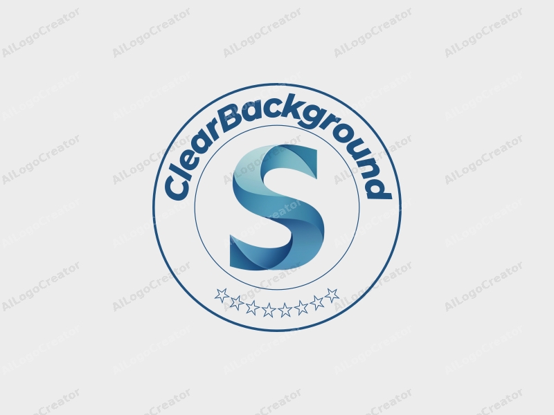 minimalist design features a clear background, a stylized letter S representing banking, combined with a transparent color scheme for a clean and modern look.