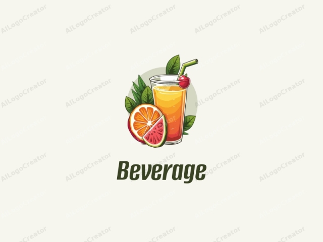 un diseño moderno que presenta elementos vibrantes de jugo y bebidas, incorporando un diseño limpio y simple con una combinación armoniosa de colores y formas.