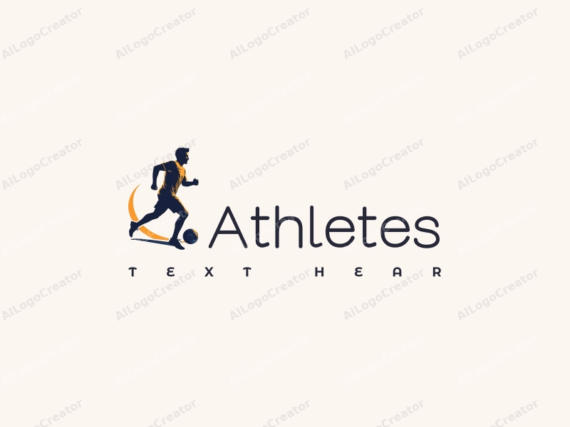 modern design features a dynamic silhouette of a runner and a soccer ball, combined with a clean background and a focus on movement.