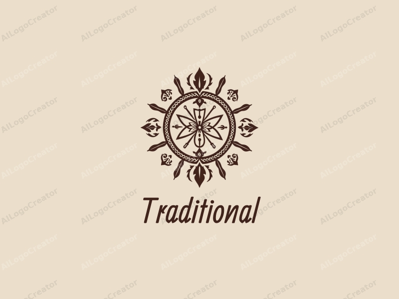 vintage design features traditional craftsmanship symbols, heritage motifs, and a harmonious blend of brown and beige colors combined with a clean background.