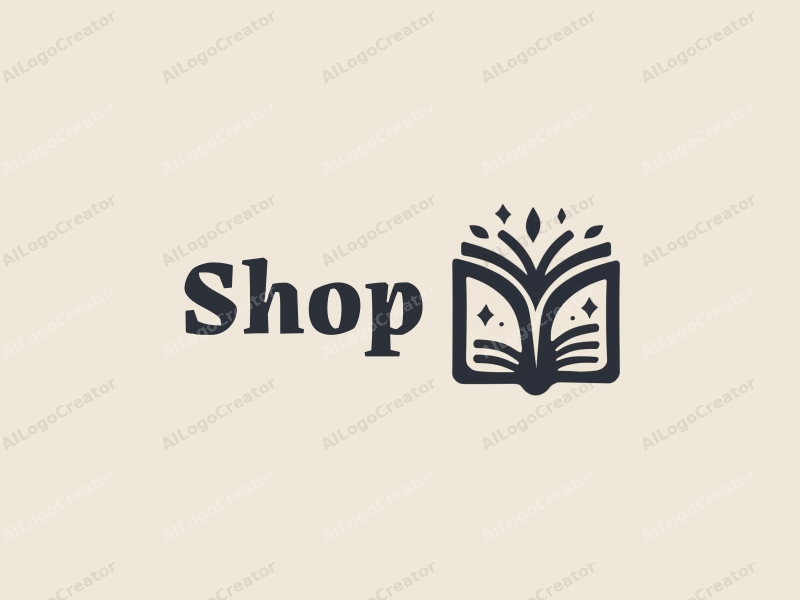 modern design features a stylized shop and bookstore silhouette, combined with a wallet element, using a clean background and a harmonious composition.