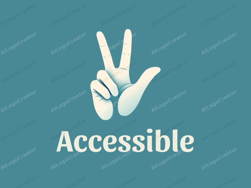 modern design features accessibility elements, a stylized representation of the deity of art, and a peace hand, combined with a clean background in blue and green tones.