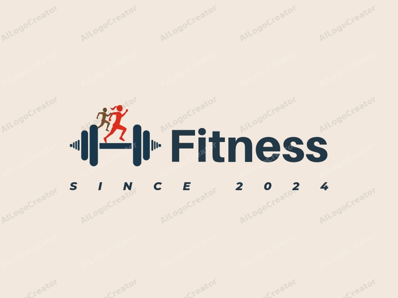 modern design features stylized dumbbells and running figures, combined with a clean background and a harmonious layout.