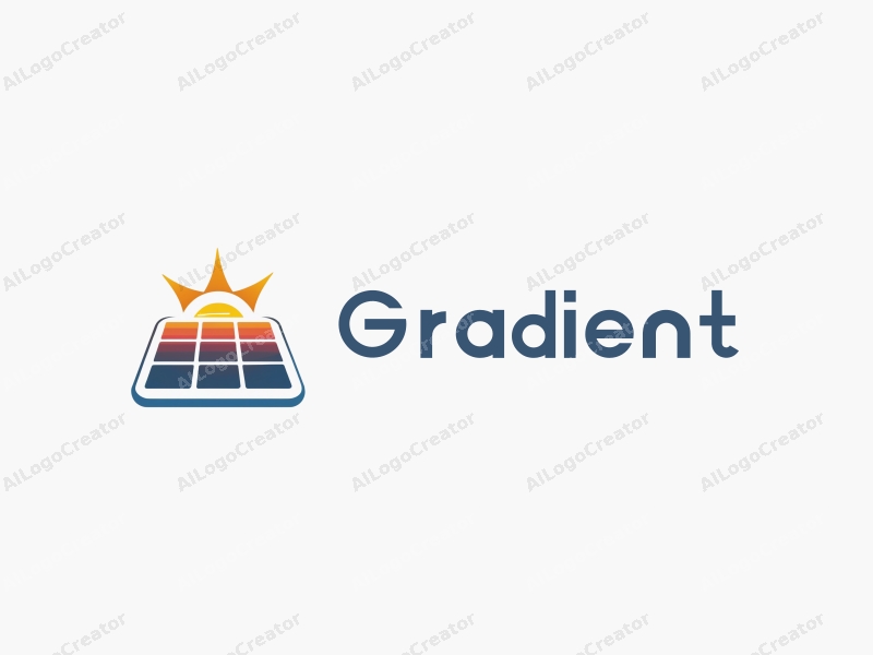 modern design features a stylized solar panel with gradient transitions, incorporating vibrant colors and a clean background.