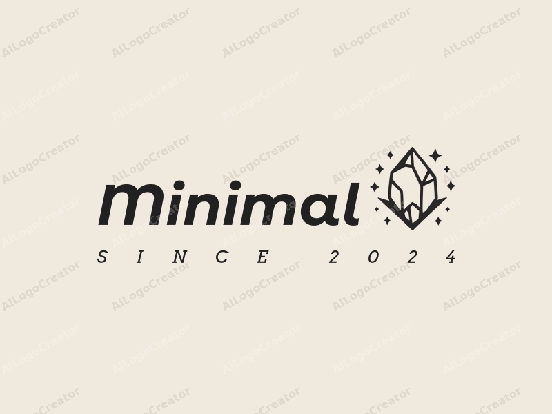 minimalist design features simple stars and crystal shapes, combined with a clean background and a tag style approach.