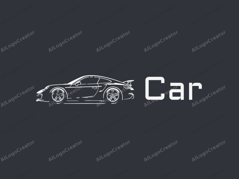 modern design features a sleek car silhouette, an abstract engine, and stylized tires, combined with a clean background.