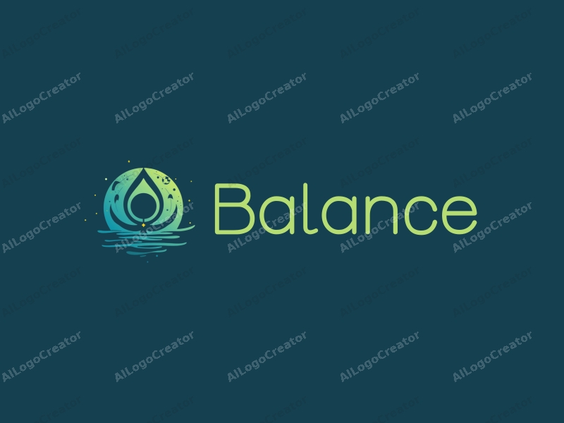 a modern design featuring elements of balance and harmony, incorporating sports motifs and planetary shapes, with a clean background and a focus on blue and green colors.