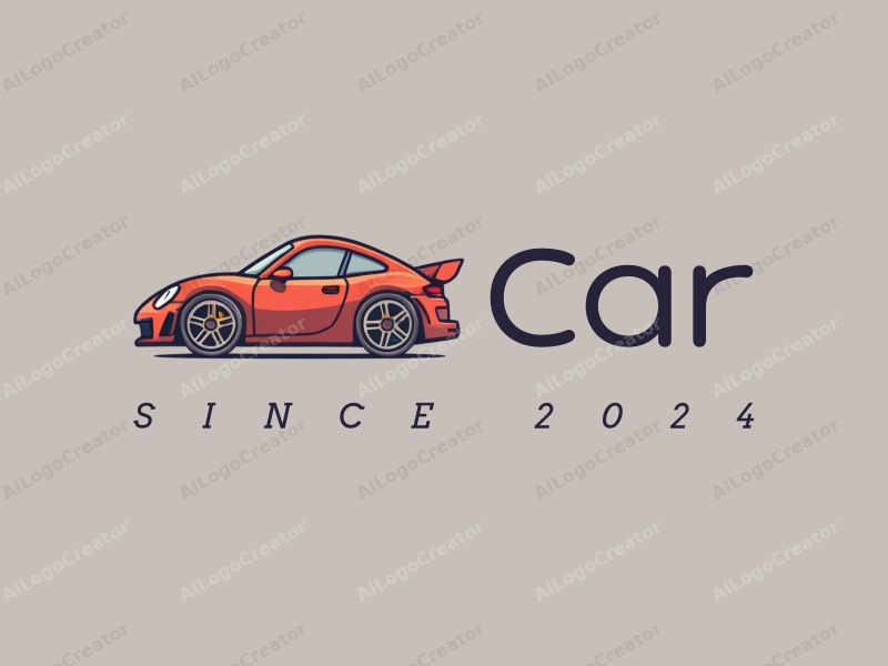 modern design features a stylized car silhouette, a tire, and a steering wheel, combined with a clean background.