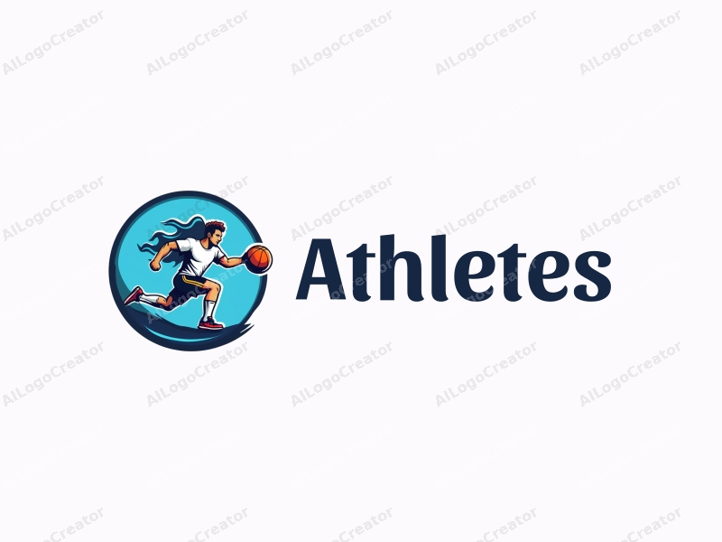 a modern design featuring a dynamic athlete in motion, surrounded by sports equipment, with a clean blue background, emphasizing energy and competition.