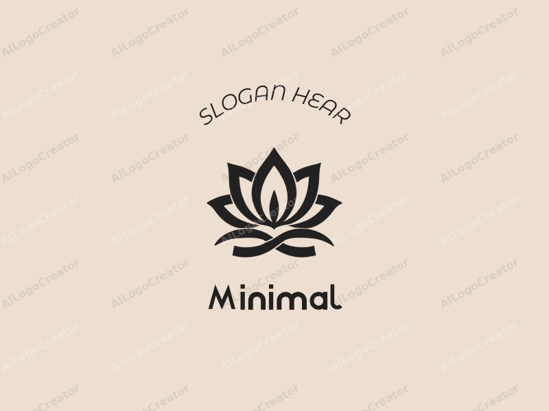 minimalist design features a stylized lotus flower and leaf elements, combined with a clean background and a tag style approach.