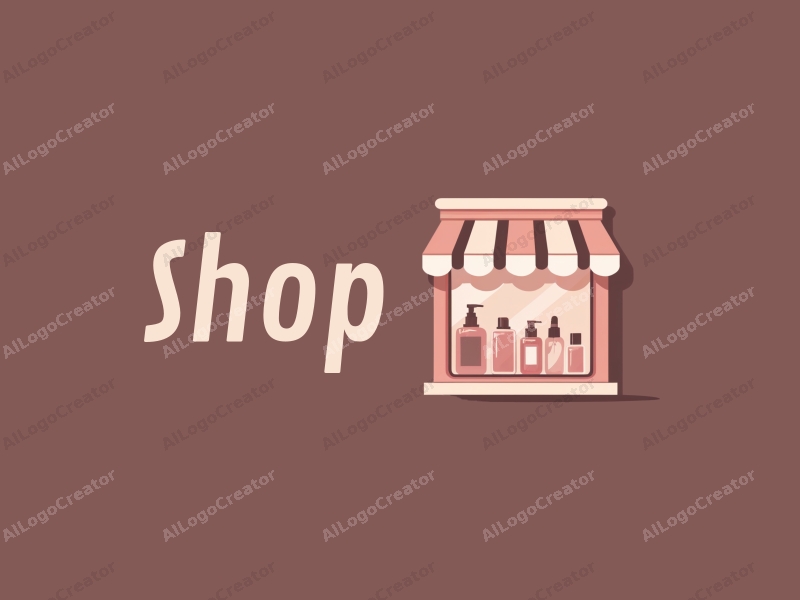 modern design features a stylized shopfront, elegant beauty product silhouettes, and a clean background combined with a harmonious layout.