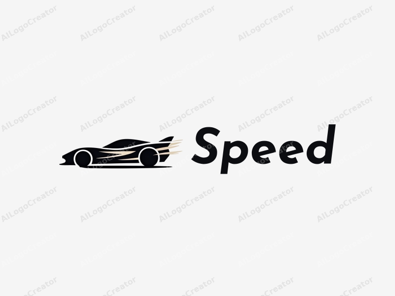 a modern design featuring dynamic lines representing speed, a stylized racing car silhouette, and an abstract engine shape, combined with a clean background.