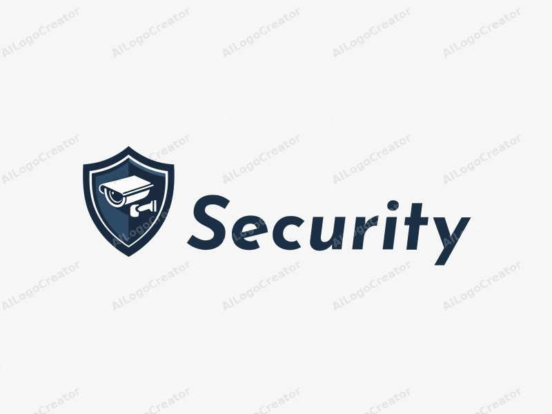 modern design features a stylized shield, a sleek surveillance camera, and a monitor, combined with a clean background and a focus on security themes.