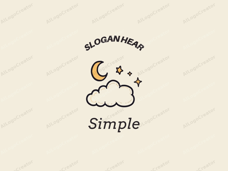 minimalist design features simple stars and clouds, combined with a clean background and a harmonious layout.