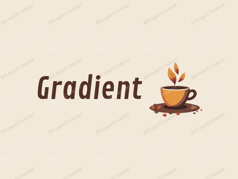 a modern minimalist design featuring a stylized coffee cup, scattered coffee beans, and coffee tools, combined with a vibrant multicolor palette and a clean background.