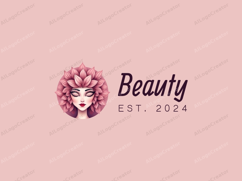 modern design features elegant petals and a stylized mask, combined with a clean background and a focus on beauty and makeup elements.