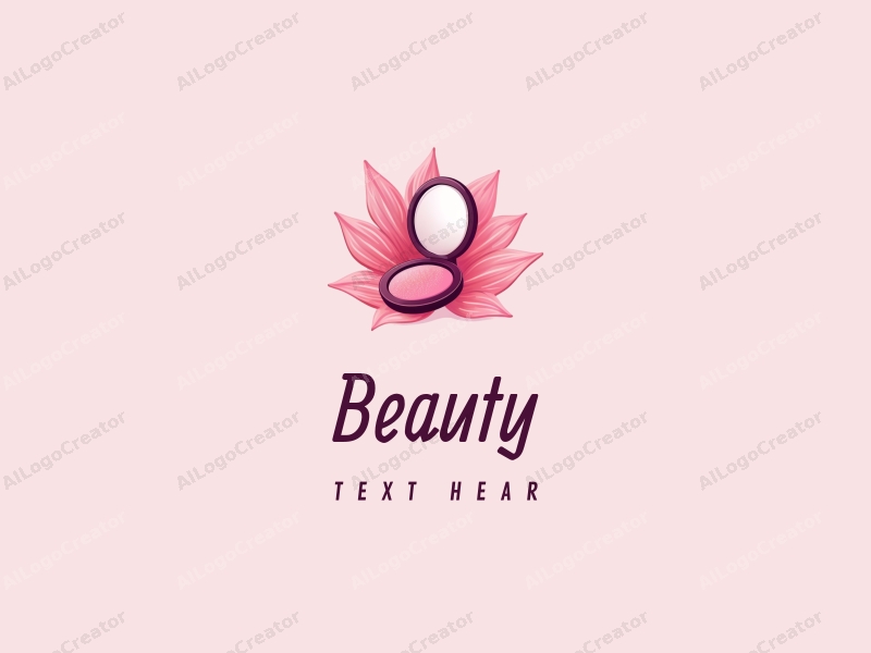 modern design features elegant petals, a stylized makeup mirror, and a beauty theme combined with a clean background.