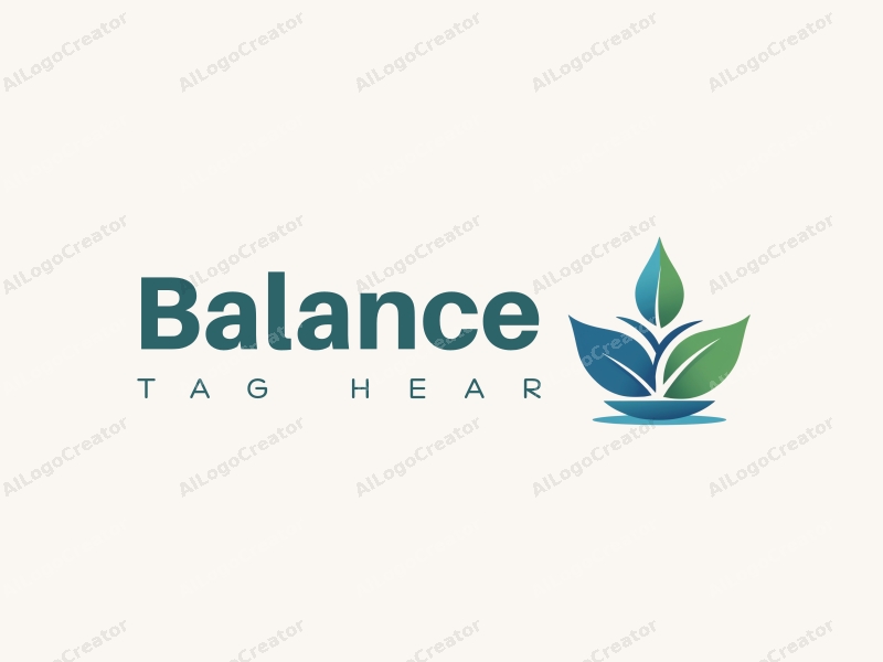 a modern design featuring elements of balance and harmony, incorporating sports and health themes, with a clean background and a combination of blue and green colors.