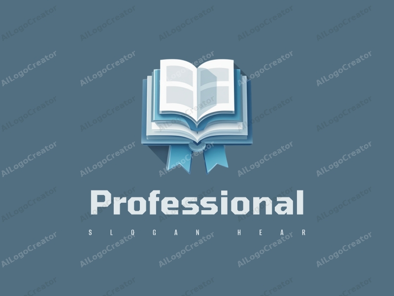 modern design features a stylized book and badge, representing professionalism and certification, combined with a clean background in blue and gray tones.