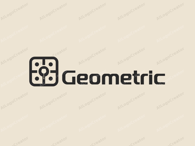 geometric design features a combination of squares and circles, a stylized wine glass, and a badge element, all integrated with a clean and minimalistic background.