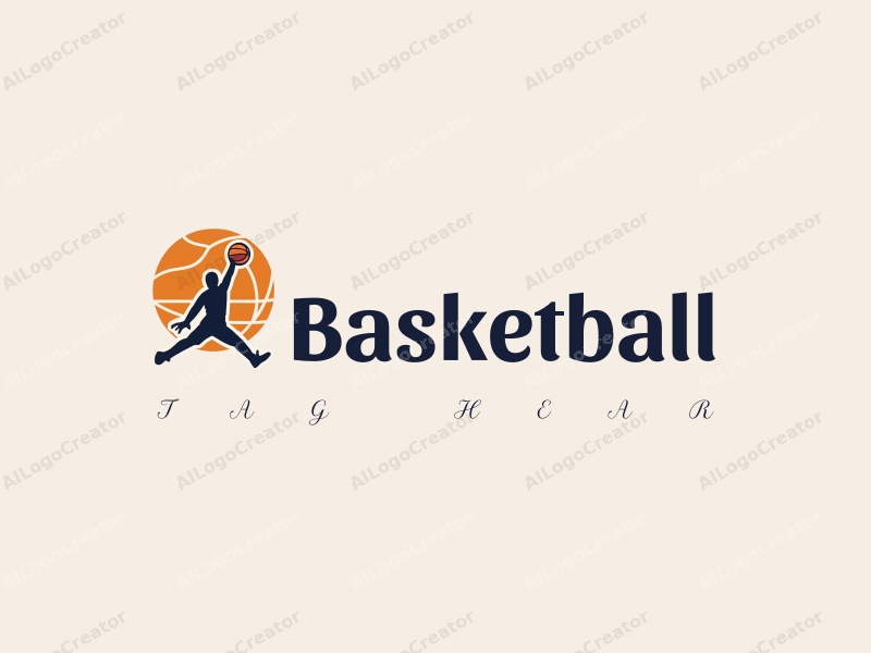 playful design features a dynamic basketball silhouette, an athlete in mid-dunk, and a stylized court layout combined with a clean background.