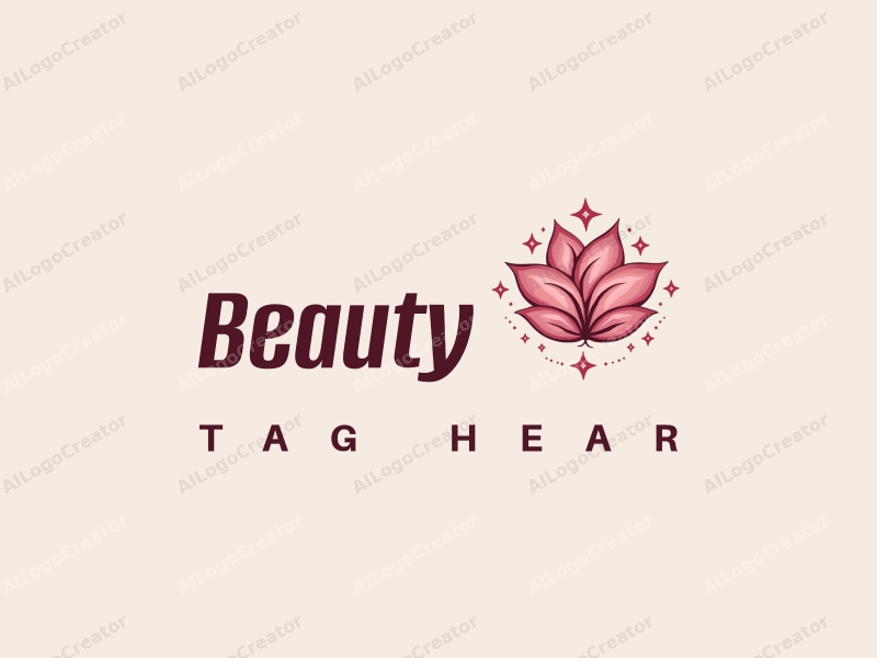 a modern design featuring elements of beauty and makeup, incorporating petals and stars, with a clean background and a harmonious composition.