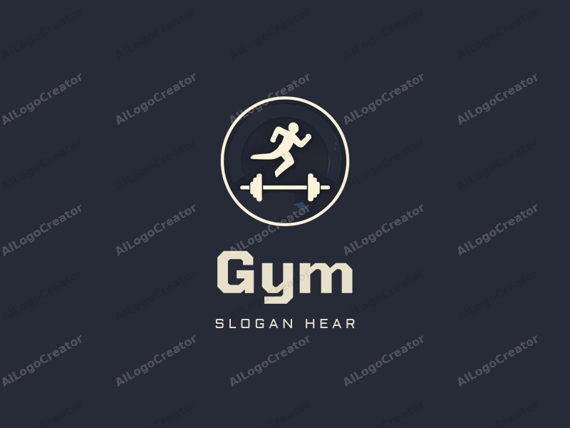 modern design features stylized dumbbells and dynamic runners, combined with a clean background and a harmonious composition.