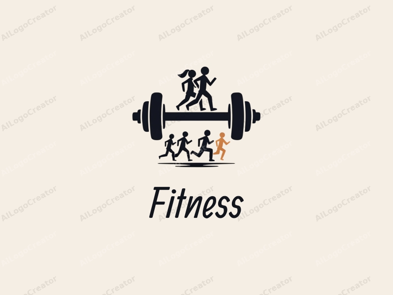 modern design features stylized dumbbells and running figures, combined with a clean background and a harmonious layout.