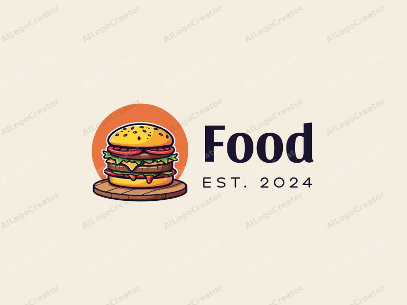 a modern design featuring a vibrant and colorful representation of a pizza and a burger, combined with a clean background and a harmonious layout.