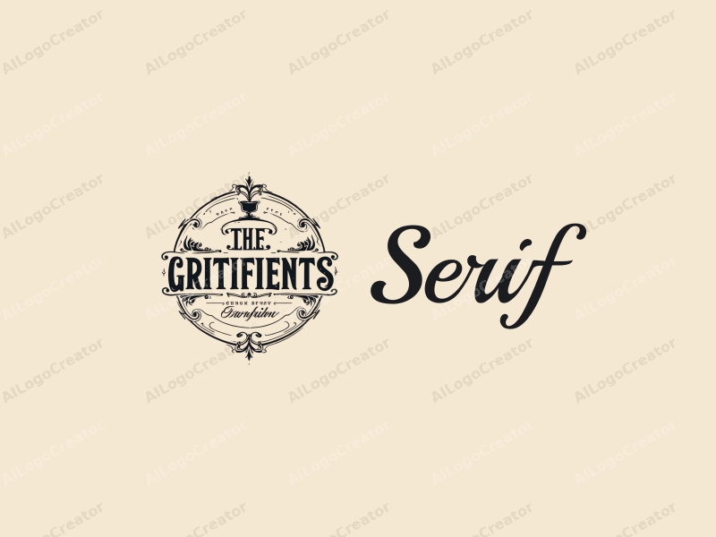 vintage design features elegant serif fonts, stylized ink and paper elements, combined with a clean background.