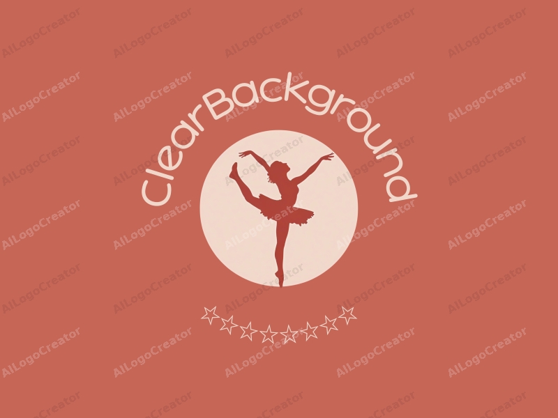 minimalist design features a graceful dancer silhouette, a clean badge shape, and a transparent background combined with a clear and simple composition.