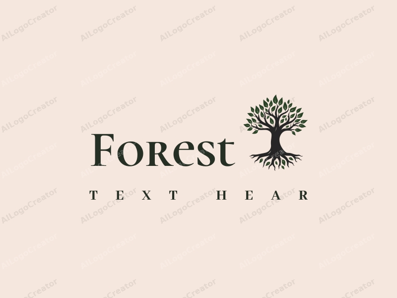 vintage design features a stylized tree person intertwined with trees and leaves, set against a clean background, emphasizing nature conservation and education.