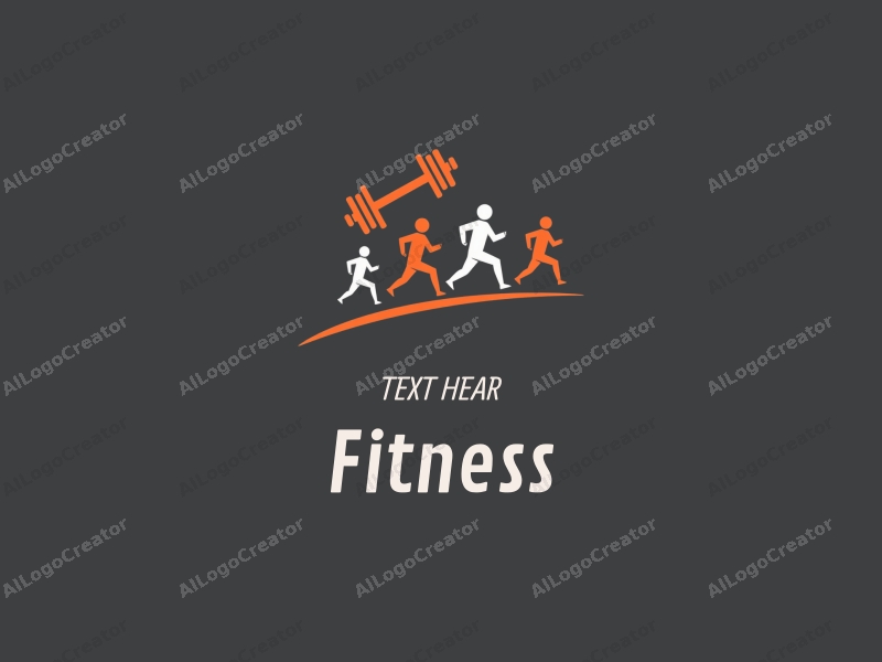 modern design features stylized dumbbells and running figures, combined with a clean background and a harmonious layout.