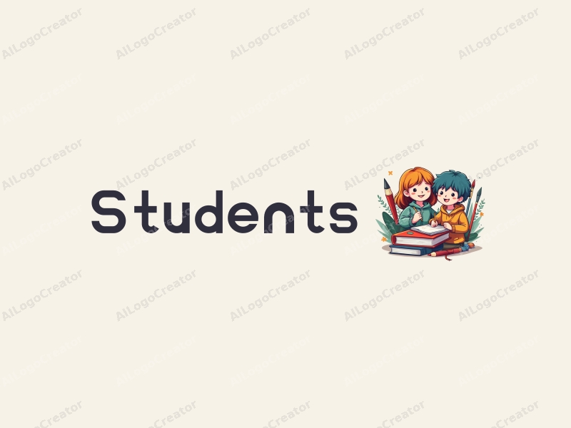 playful design features vibrant colors, stylized students and school elements, along with books and paintbrushes, combined with a clean and harmonious background.