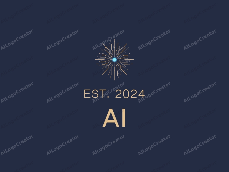 a modern design featuring abstract representations of intelligence and algorithms, intertwined circuits and light beams, combined with a clean background.